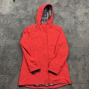 Pendleton Red Hooded Women's M Jacket Plaid Lined Parka Outdoor Rain Coat